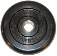 Диск обрезиненный черный  26 мм Barbell 2,5 кг