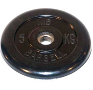 Диск обрезиненный черный  26 мм Barbell 5 кг