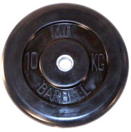 Диск обрезиненный черный  26 мм Barbell 10 кг