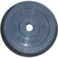 Диск обрезиненный чёрный 31 мм Atlet 5 кг