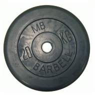 Диск обрезиненный черный  26 мм Barbell 20 кг